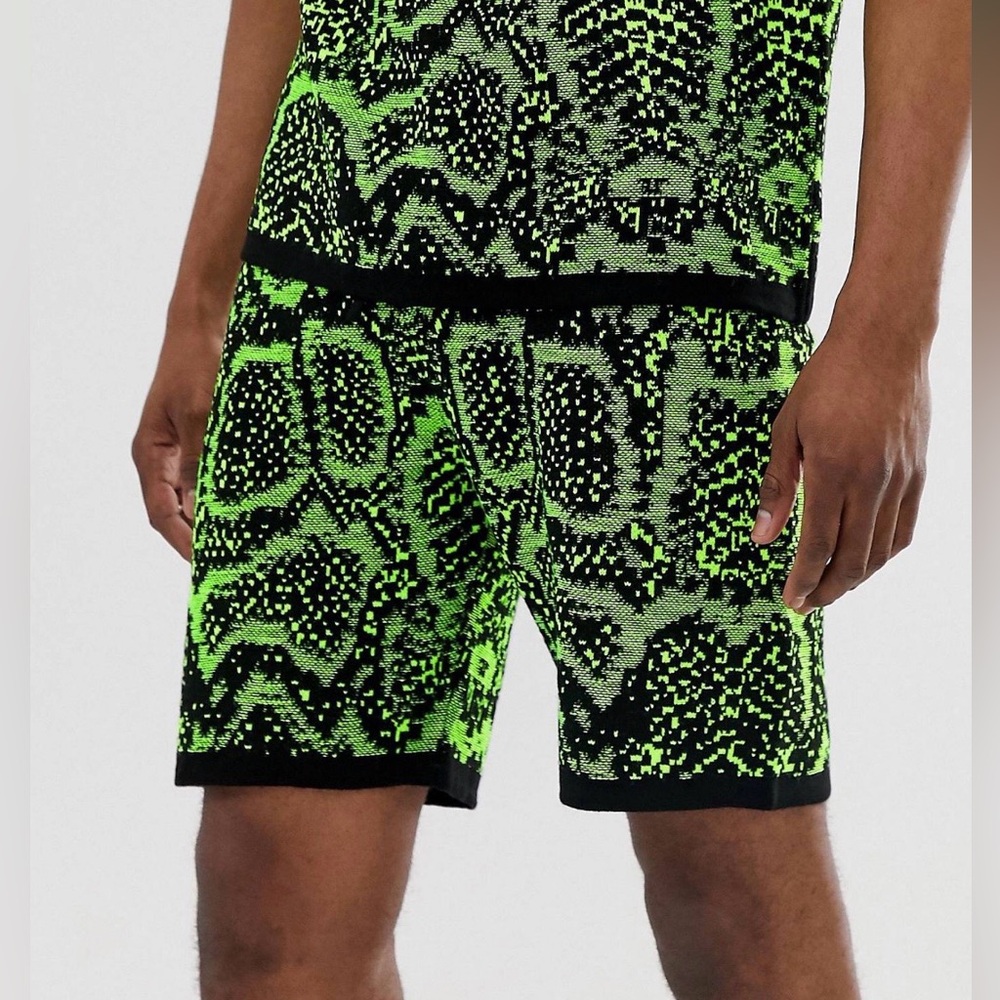 ASOS knit Green Patterned Men's Shorts